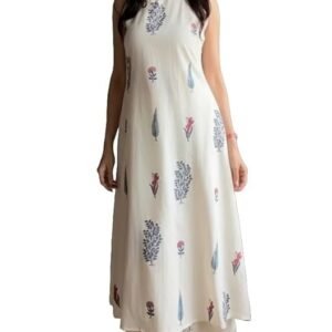 Chee Women Pure Cotton Kurta Palazzo Set | Sleeveless Printed Kurta with Palazzo Pants | Summer Friendly, Office Wear Co-Ord Set